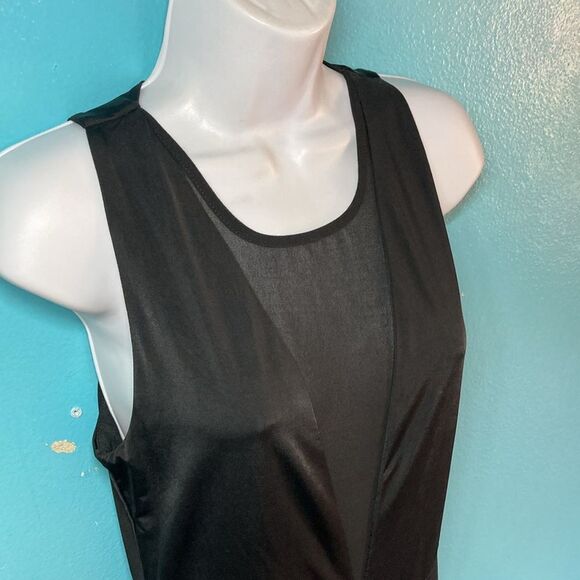 Bless'ed are the Meek Black Mya Dress Size 2 Sheer V-Neck Slim Sheath 33" Bust - Picture 10 of 16